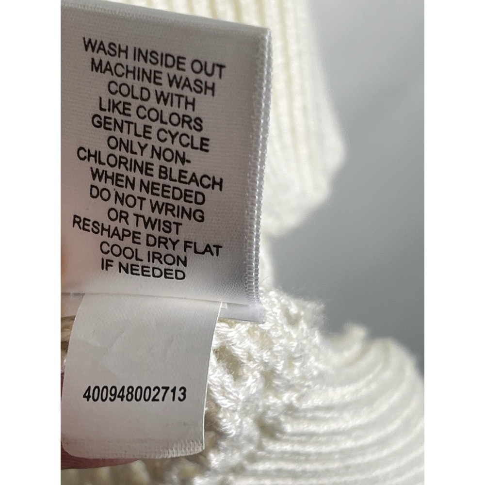 Apt 9 Open Knit Crochet Lace Detail Pullover Soft Light-Weight Sweater Ivory Med - Picture 8 of 9